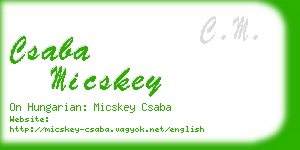 csaba micskey business card